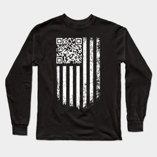 Trump Dance QR with America Flag Long Sleeve T-Shirt
